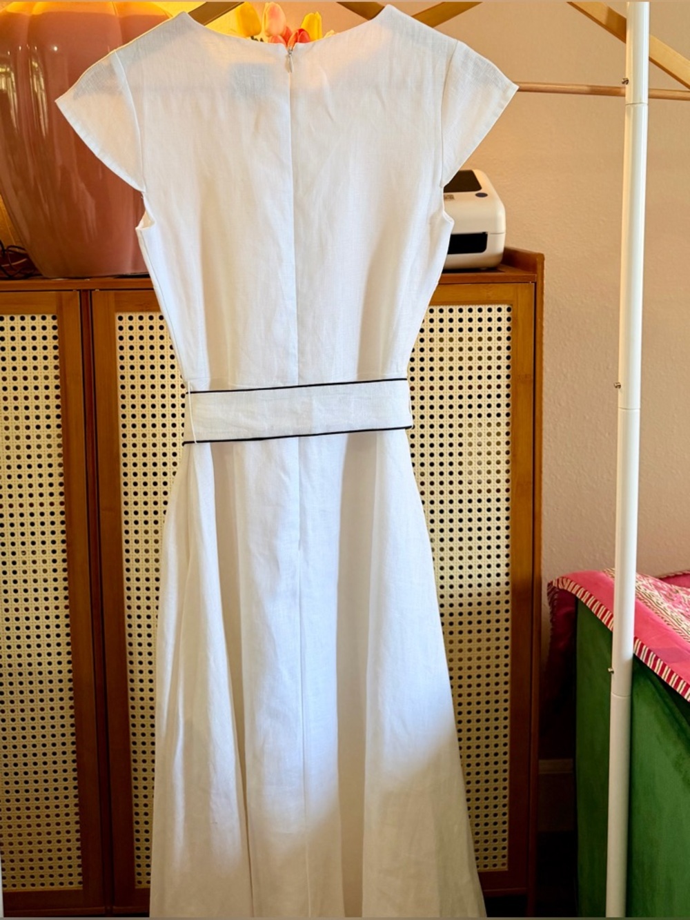 Reformation Felipe Belted Linen Dress In White, NWOT, never worn, no flaws. - Picture 14 of 16